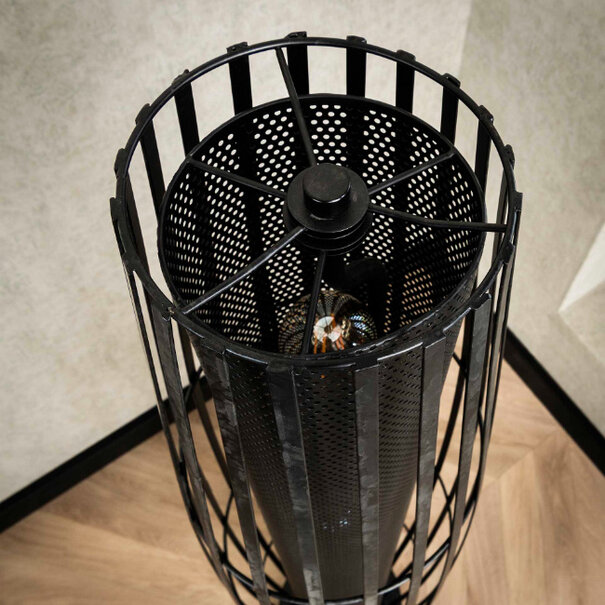 BelaLuz Modern industrieel vloerlamp Aero 3-lichts charcoal