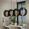 BelaLuz Industriële hanglamp Pluto 4 lichts charcoal