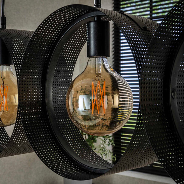 BelaLuz Industriële hanglamp Pluto 4 lichts charcoal