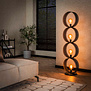 Industrieel design vloerlamp Pluto 4 lichts charcoal
