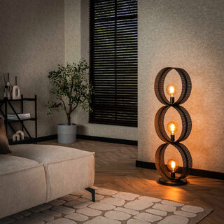 Vloerlamp Pluto 3-lichts charcoal