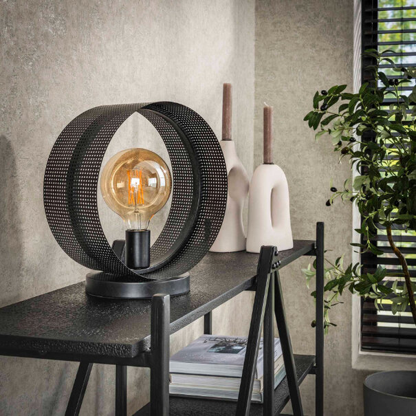 BelaLuz Industrieel design tafellamp Pluto 1-lichts charcoal