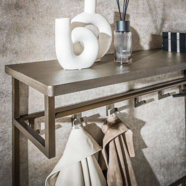 BelaLuz Modern industrieel kapstok Tess 12 haken brons antiek