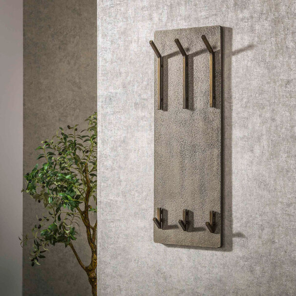 BelaLuz Moderne kapstok Tess 6 haken hoog brons antiek