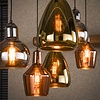 BelaLuz Oosters design hanglamp Trio 6-lichts met gekleurde glazen