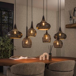 Hanglamp Dopo 7-lichts charcoal