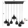 BelaLuz Industriële hanglamp Dopo 7-lichts charcoal
