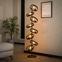 Moderne Industriële vloerlamp Hera 8-lichts charcoal