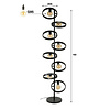 BelaLuz Moderne Industriële vloerlamp Hera 8-lichts charcoal