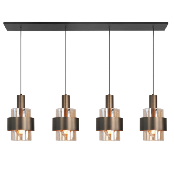 Highlight Modern Hotel Chique hanglamp Marrone 4-lichts brons