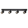 Moderne opbouwspot Razza 4-lichts balk zwart
