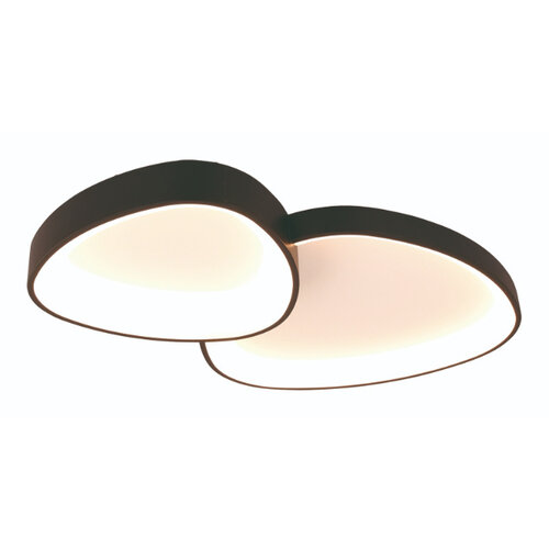 Moderne plafondlamp Organico 2-lichts zwart