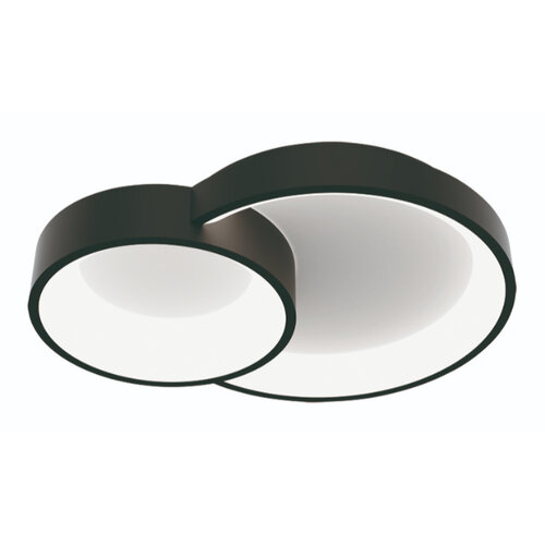 Modern plafondlamp Fuso 2-lichts zwart small