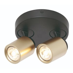 Freelight Modern Scandinavisch Razza opbouwspot 2-lichts zwart goud