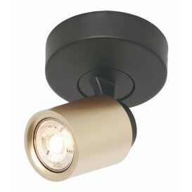 Opbouwspot Razza 1-lichts zwart goud