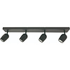 Freelight Modern Industrieel opbouwspot Trova 4-lichts zwart