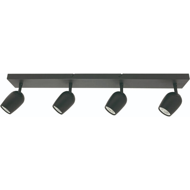 Freelight Modern Industrieel opbouwspot Trova 4-lichts zwart