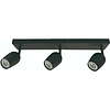 Freelight Modern Industrieel opbouwspot Trova 3-lichts zwart