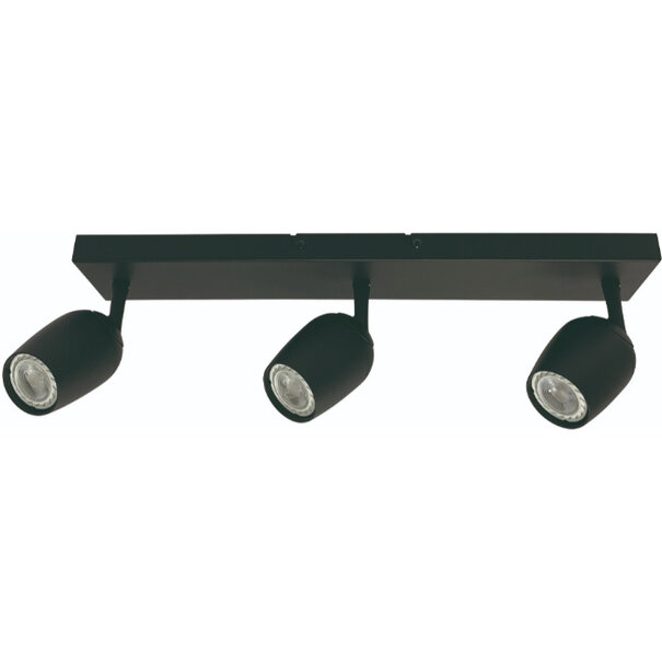Freelight Modern Industrieel opbouwspot Trova 3-lichts zwart