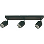 Modern Industrieel opbouwspot Trova 3-lichts zwart