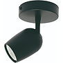 Modern industrieel opbouwspot Trova 1-lichts zwart