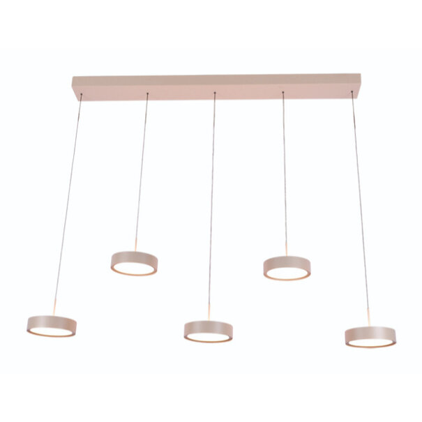 Freelight Modern Scandinavisch hanglamp Alieno 5-lichts balk crème
