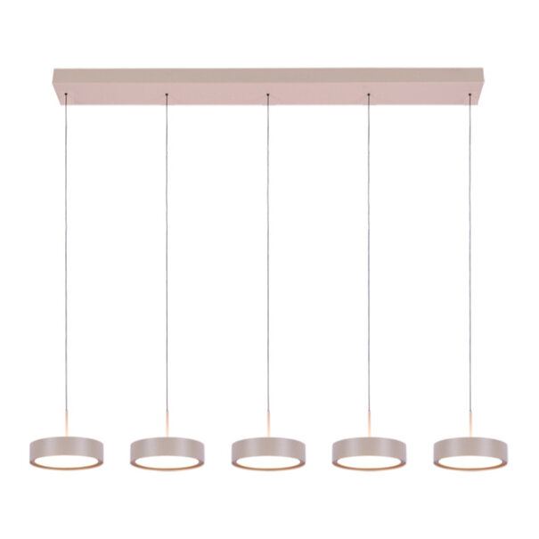 Freelight Modern Scandinavisch hanglamp Alieno 5-lichts balk crème