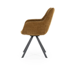 By-Boo Modern Scandinavisch eetkamerstoel Bliss mosterd met armleuning