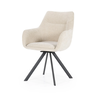 By-Boo Modern Scandinavisch eetkamerstoel Bliss taupe met armleuning
