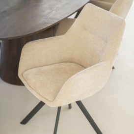 Eetkamerstoel Bliss met armleuning taupe