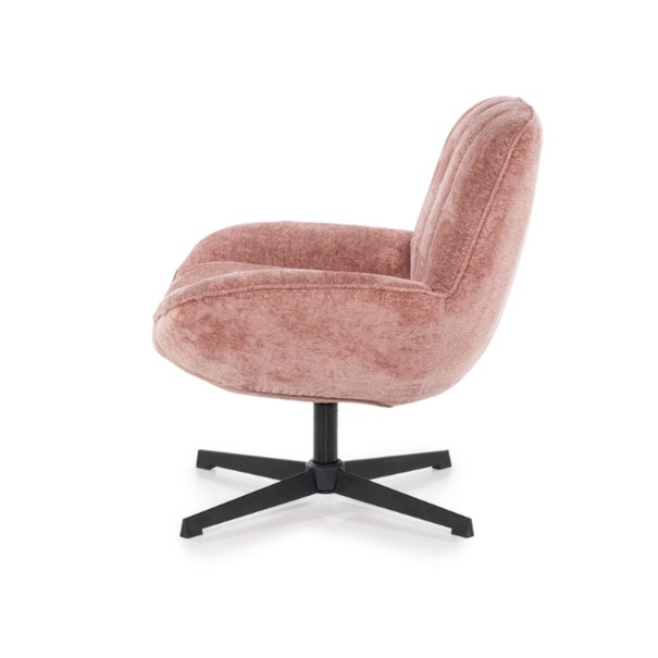 By-Boo Retro Scandinavisch fauteuil Derby oud roze draaibaar