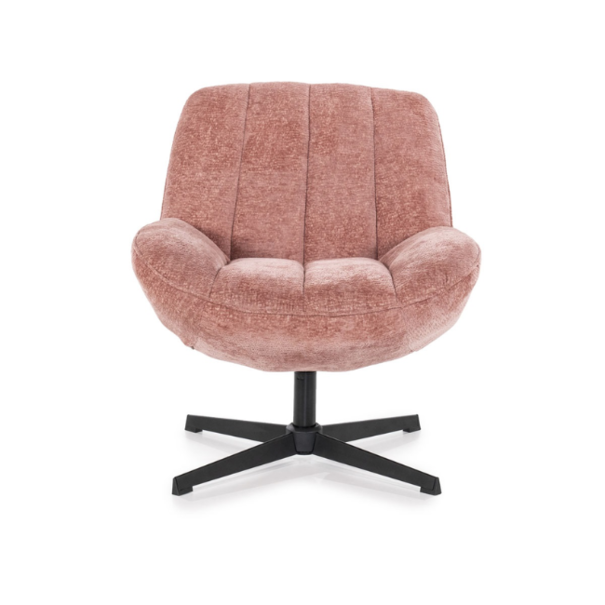 By-Boo Retro Scandinavisch fauteuil Derby oud roze draaibaar