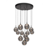 Steinhauer Modern Hotel Chique hanglamp Bollique 12-lichts zwart met smoke glas