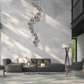 Hanglamp Bollique 12-lichts smoke glas zwart