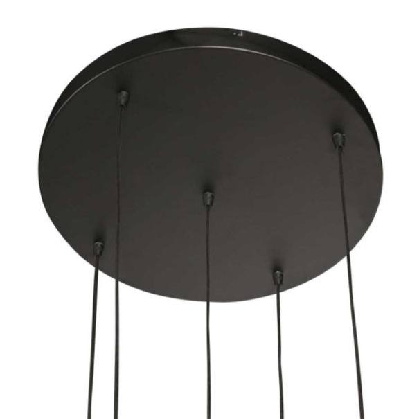 Steinhauer Modern Industrieel hanglamp Bollique 5-lichts zwart met smoke glas