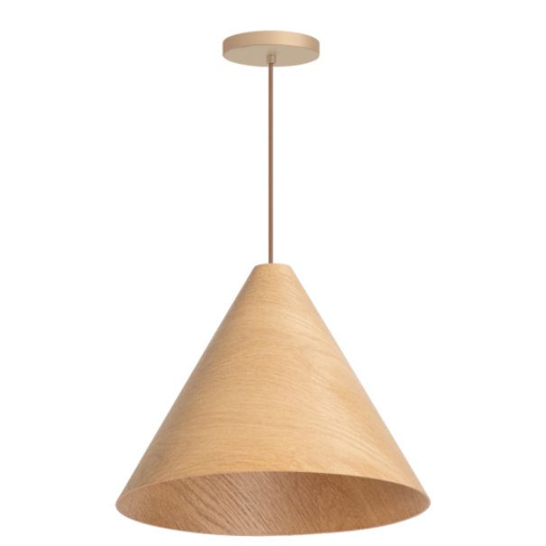 ETH Scandinavisch Modern hanglamp Robin 1-lichts Ø45 cm eikenhout