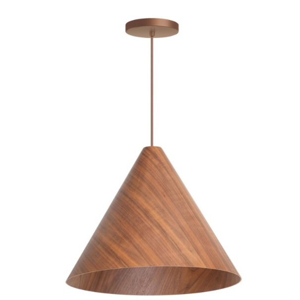 ETH Scandinavisch Retro hanglamp Robin 1-lichts Ø33 cm walnoothout