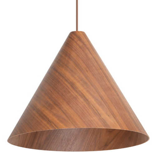 Scandinavisch Retro hanglamp Robin 1-lichts Ø33 cm walnoothout