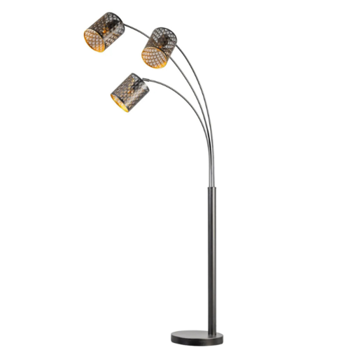 Modern Industrieel vloerlamp Laser 3-lichts zwart