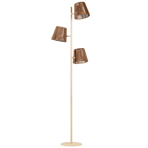 Ibiza Japandi vloerlamp Daan 3-lichts zand