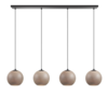ETH Modern Scandinavisch Orb Saturn hanglamp 4 lichts taupe