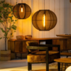ETH Oosterse hanglamp Fabric 1-lichts Ø78 cm zwart