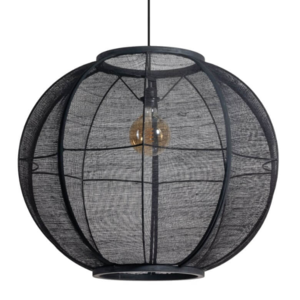 ETH Oosterse hanglamp Fabric 1-lichts Ø78 cm zwart