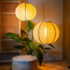 ETH Japandi hanglamp Fabric 1-lichts Ø68 cm zand