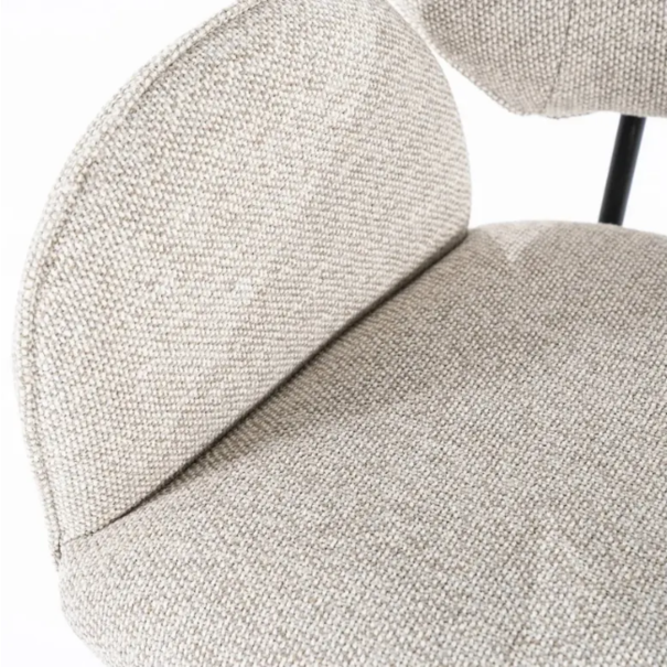 Eleonora Modern Scandinavisch eetkamerstoel Rosalin Moon taupe