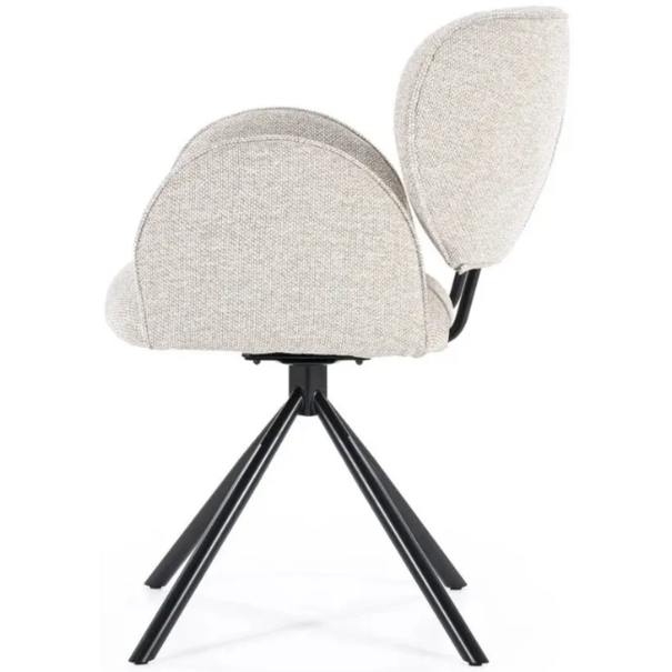 Eleonora Modern Scandinavisch eetkamerstoel Rosalin Moon taupe