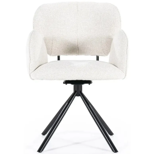 Eleonora Modern Scandinavisch eetkamerstoel Rosalin Moon beige
