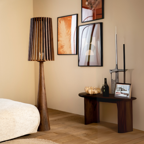 Modern landelijke vloerlamp Guard 1-lichts bruin