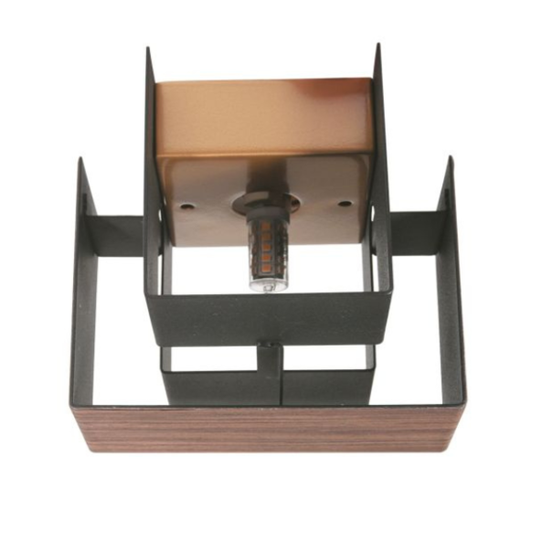 Steinhauer Modern landelijke wandlamp Muro 1-lichts zwart houtlook