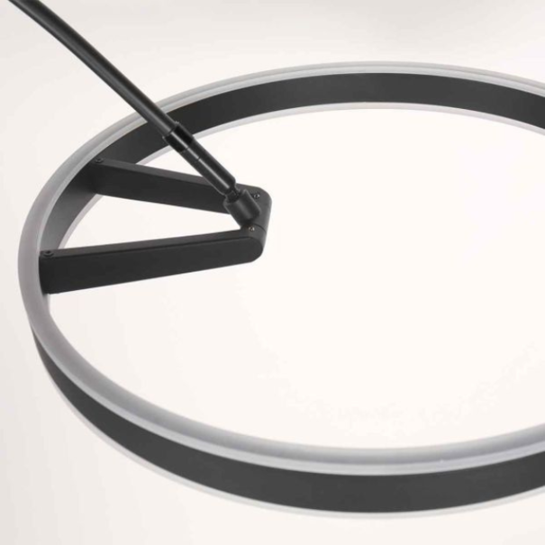 Steinhauer Modern Scandinavisch vloerlamp Ringlux 1-lichts zwart